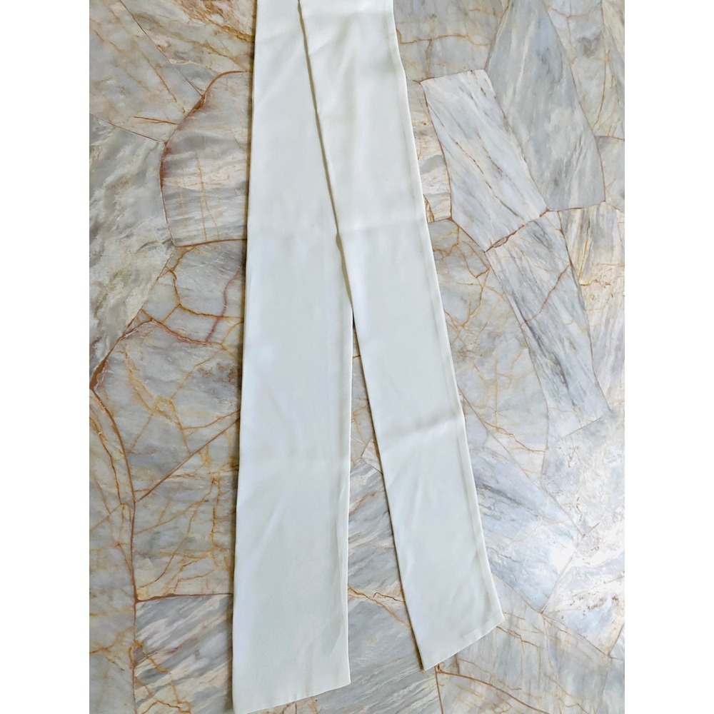 White Fabric Sash Belt Minimalist Dress Tie Waist Cincher 54 Inch Long